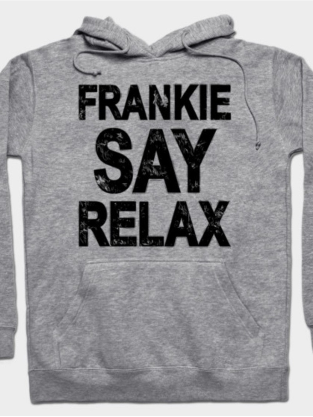 Frankie Say Relax Grey Hoodie Sweatshirt - Men's Casual Pullover